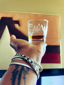 Custom “LIV” Whiskey Glass
